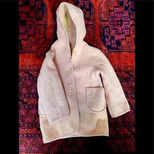Sweet little girls pale pink boiled wool jacket
